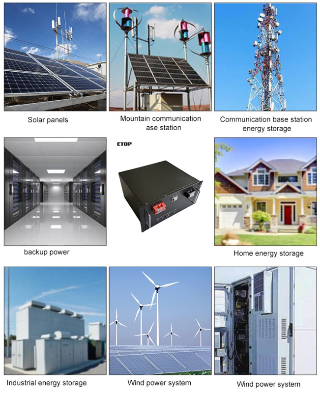 ETOP LiFePO4 Pack 48V 51.2V 100Ah For energy storage solar system