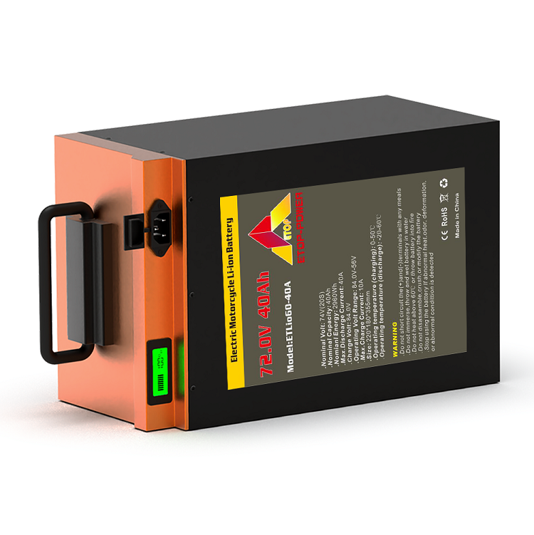 ETOP Li-ion battery pack 72V 40Ah for electric motorcycle