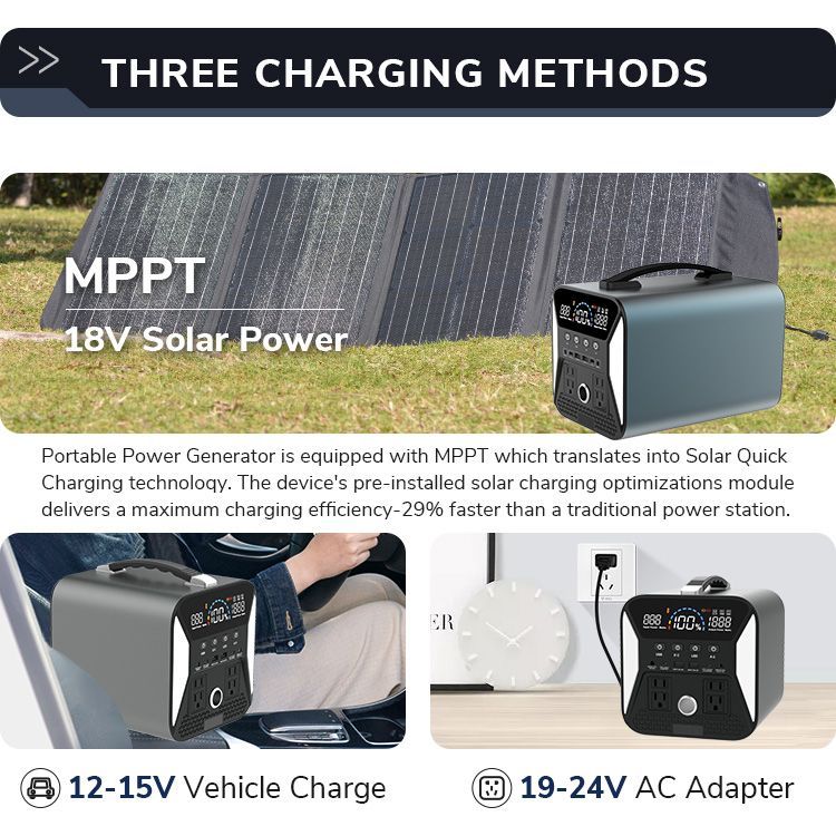 ポータブル発電所 110V 230V 1000W Lifepo4 バッテリー屋外キャンプ緊急供給