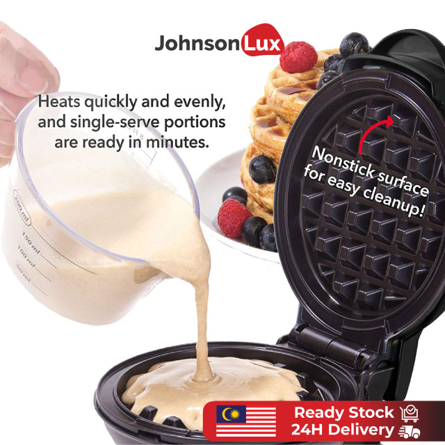 JohnsonLux Mini Waffle Maker Machine Electric Waffles Maker Bubble Egg Cake Oven Breakfast Waffle Machine 12cm (350W)