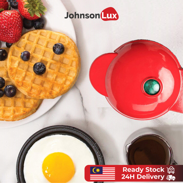 JohnsonLux Mini Waffle Maker Machine Electric Waffles Maker Bubble Egg Cake Oven Breakfast Waffle Machine 12cm (350W)