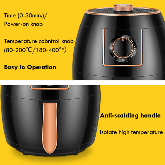 Johnsonlux 5.5L Air Fryer Electric Household Non-Stick Oil Free Kitchen Baking Oven Healthy BBQ Machine XL Size 5L 空气炸锅