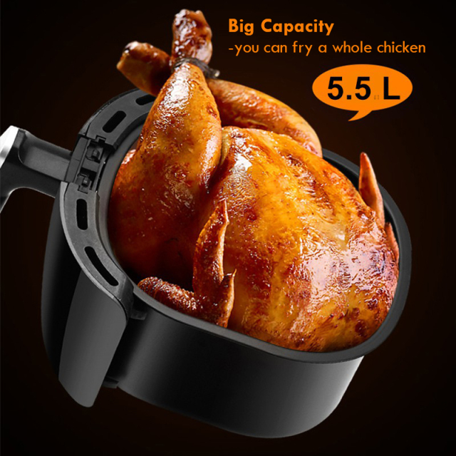 Johnsonlux 5.5L Air Fryer Electric Household Non-Stick Oil Free Kitchen Baking Oven Healthy BBQ Machine XL Size 5L 空气炸锅