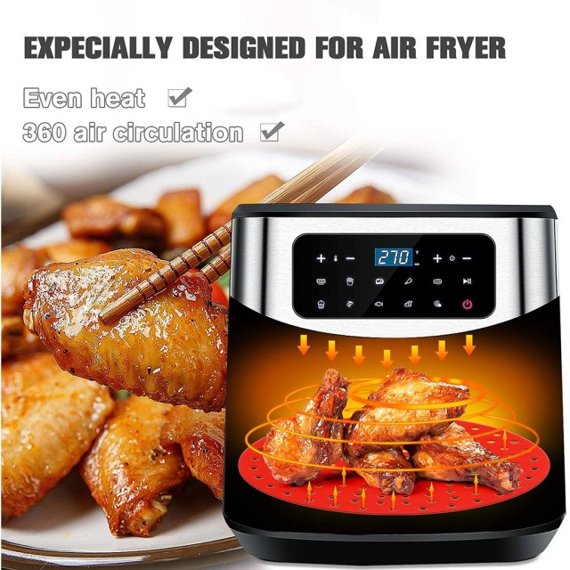 Reusable Steamer Pot Pad Air Fryer Liners Non-slip Silicone Pad Square/Round Air Fryer Baking Accessories Steaming Mat