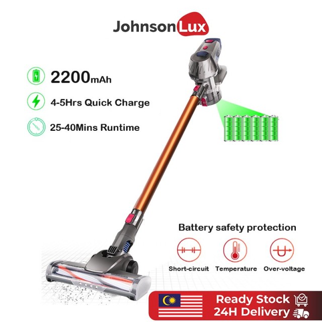 Johnsonlux Cordless Vacuum 4 in 1 Powerful Suction Stick Handheld Vacuum Cleaner 10kPa Strong Suction Dust 3Pin Plug