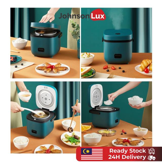 Mini Rice Cooker Multi-function Non-Stick Household Small Cooking Machine Make Porridge Soup 1.2L 3 Pin Plug