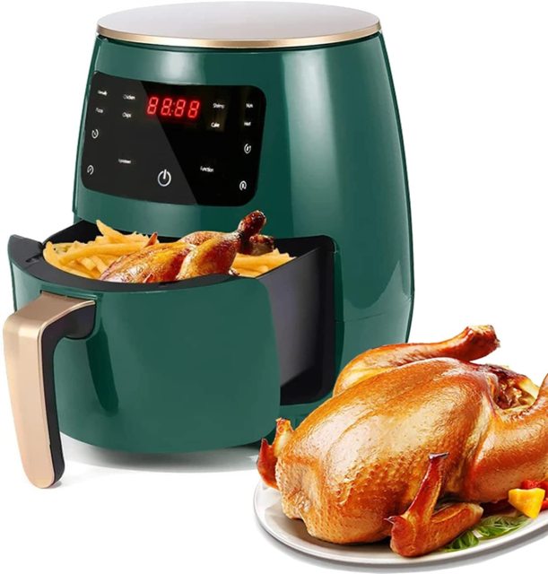 Johnsonlux Air Fryer 4.5L LED Digital Touchscreen 1200W Oil Free Nonstick Basket Oil-Free Smoke-Free Fryer 「3Pin Plug」