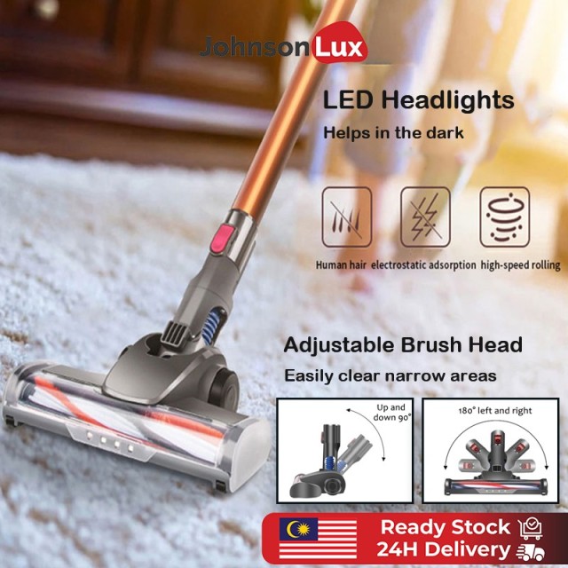 Johnsonlux Red Cordless Vacuum 4 in 1 Powerful Suction Stick Handheld Vacuum Cleaner 10kPa Strong Suction Dust 3Pin Plug