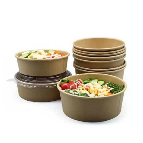 Zidan Eco-Friendly Biodegradable Paper Bowl | PE Coated White Cardboard & Water-Based Coated Paper, 30oz, 130oz, 48oz, 65oz