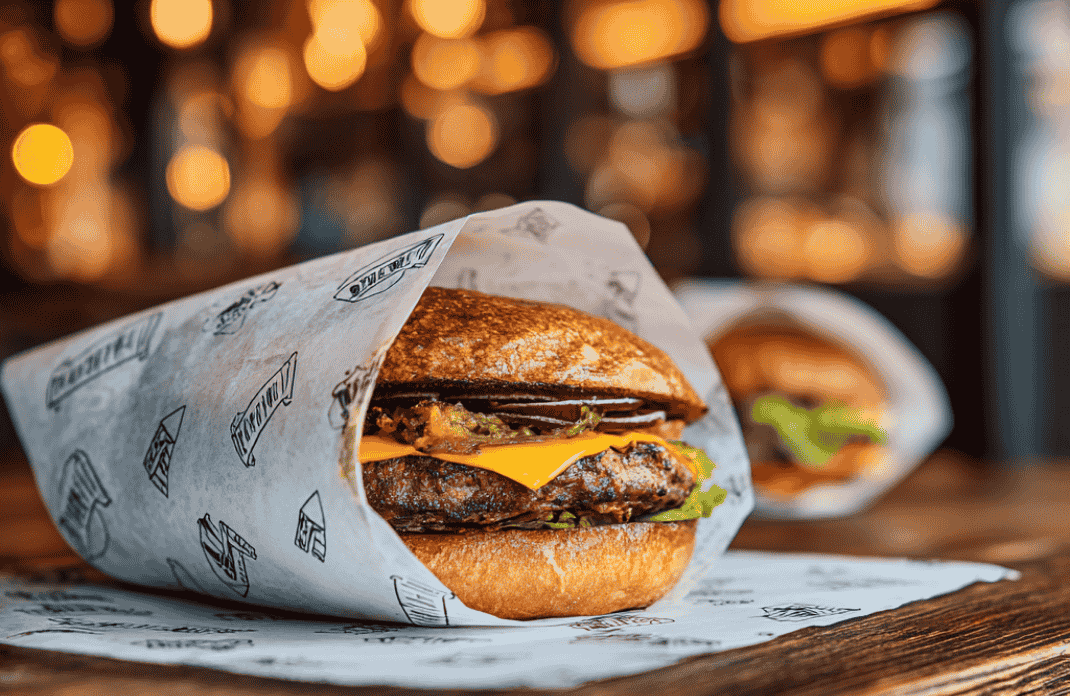 branded printed burger wrapping paper