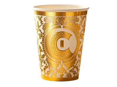 custom gold foil stamping paper cups
