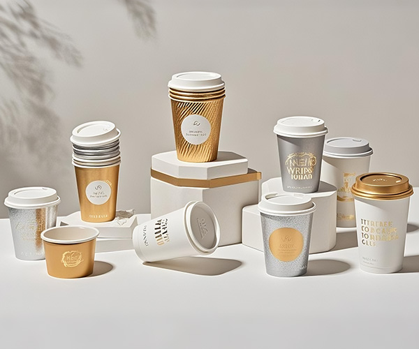 custom branded gold foil stamping paper cups -zidan packaging