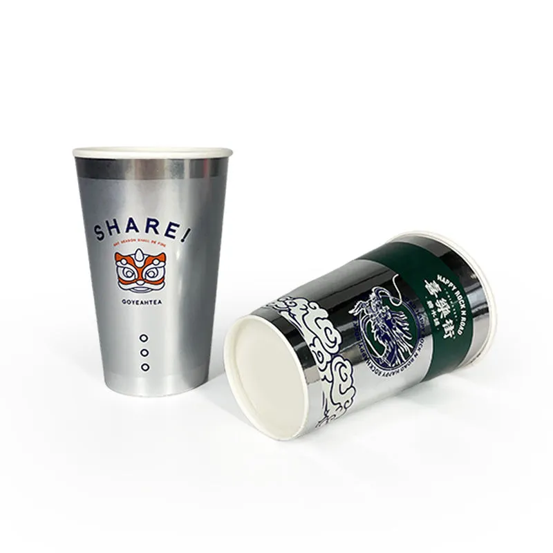 Takeaway Gold Foil Stamping Paper Coffee Cups