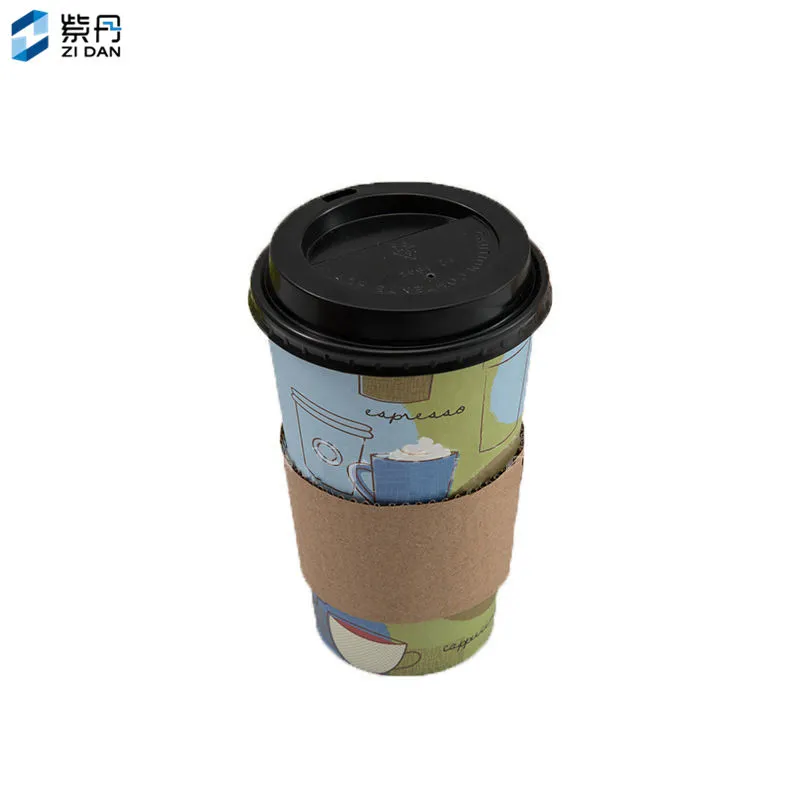 Disposable Custom Kraft Coffee Cup Sleeve