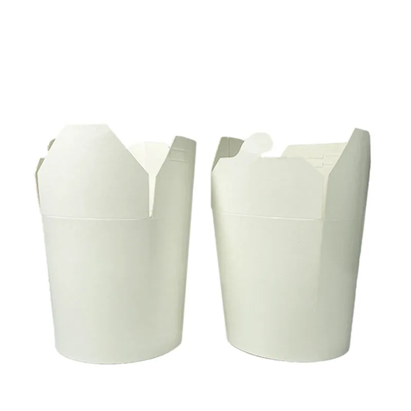 White Cardboard Round Base Paper Noodle Box