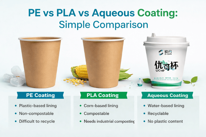 PE vs PLA vs Aqueous Coating Cup Simple Comparison