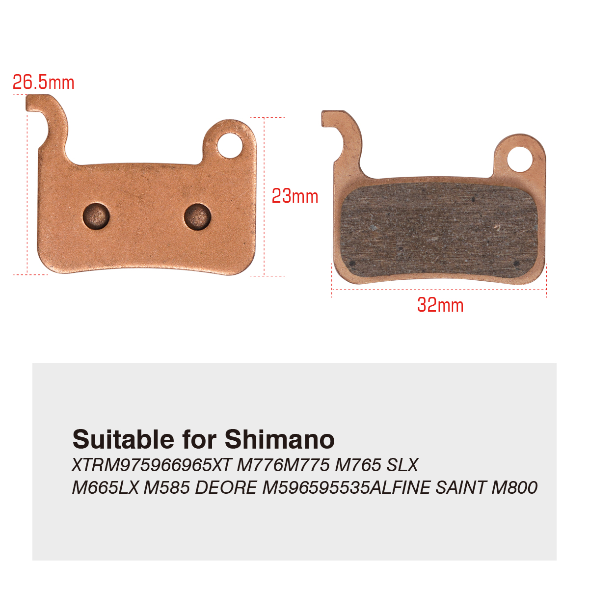 2 Pairs Sintered Bike Brake Pads Compatible with TRP Tektro Shimano Deore Br-M575 M525 M515 T675 M495 M486 M485 M475 M465 M446