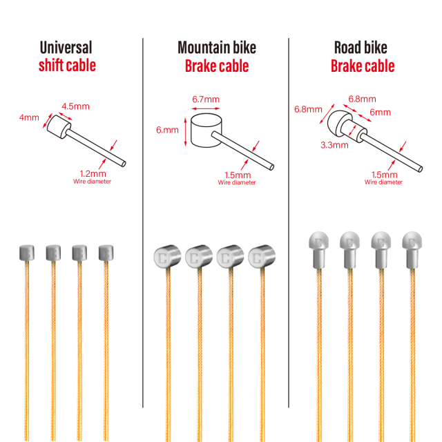 Bike Brake Cable Set,Universal Standard Bicycle Brake Cable, Professional Bicycle Brake line For Front and Rear Mountain MTB