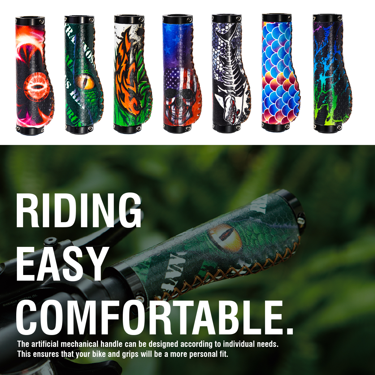 Bike Handlebar Grips, Ergonomic Design,Mountain Bike Grips, MTB BMX Downhill Foldable Urban Bicycles Grips, Scooter Grips