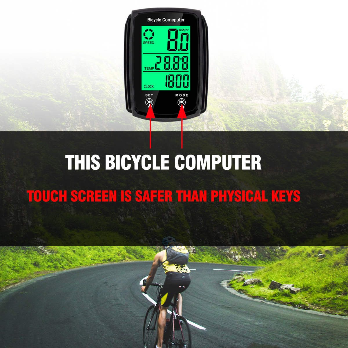 Bike Computer,Waterproof Bicycle Bike Cycle Lcd Display Digital Computer Speedometer cycling computer Bicycle Accessories