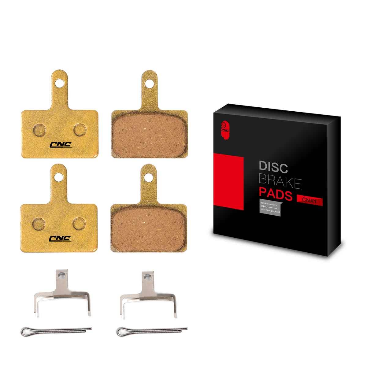 2 Pairs Bicycle Disc Brake Pads and Spring Compatible with Trp Tektro Shimano Deore