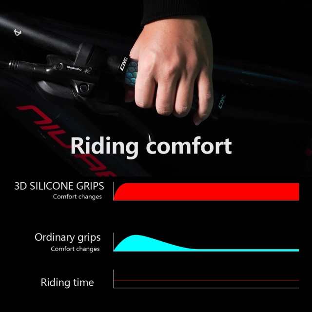 1Pair 3D Silicone Cycling Bicycle Grips Outdoor MTB Mountain Bike Handlebar Grips Cover Anti-slip Strong Support Grips Bike Part