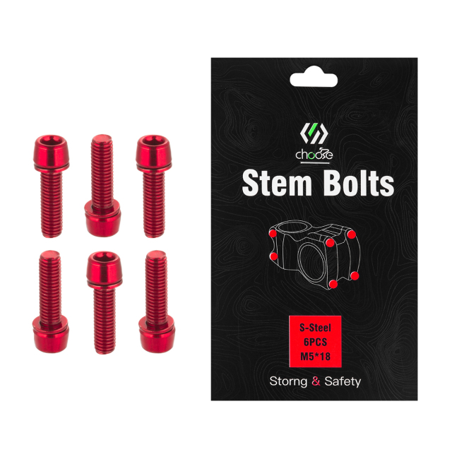 Bike Parts Steel MTB handlebar stem bolts colorful Bike stem riser rainbow bolts for cycling