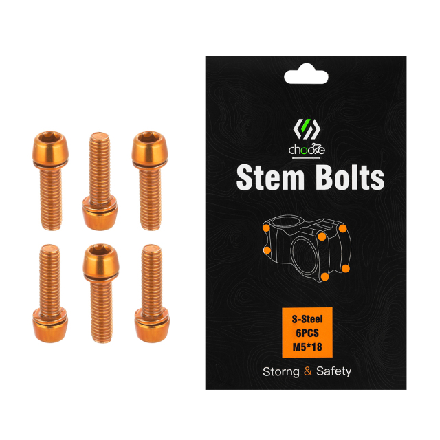 Bike Parts Steel MTB handlebar stem bolts colorful Bike stem riser rainbow bolts for cycling