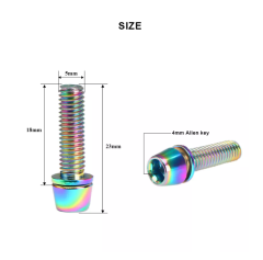 Bike Parts Steel MTB handlebar stem bolts colorful Bike stem riser rainbow bolts for cycling
