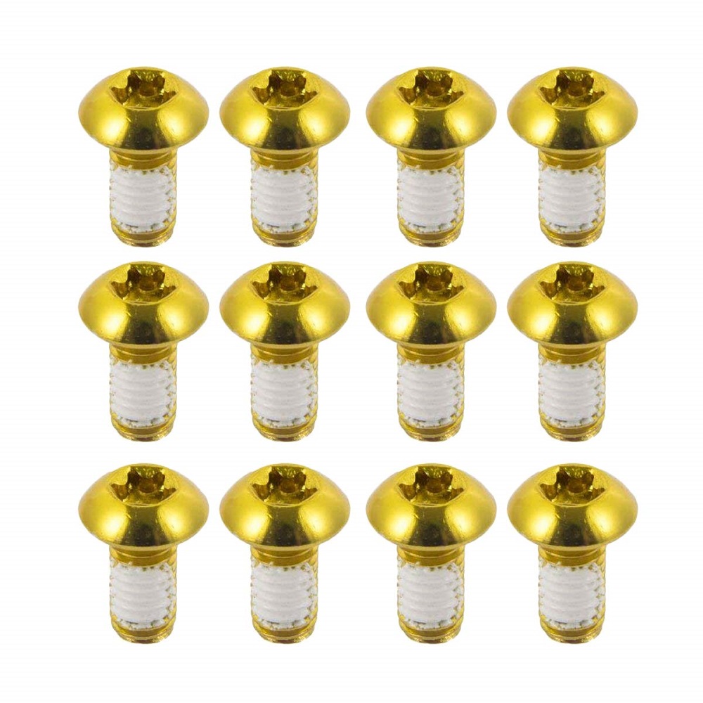 CNC 12 Pcs Bicycle Disc Brake Bolts MTB Rotor Bolts 6-Bolt M5x10mm Brake Bolts Mountain Bike