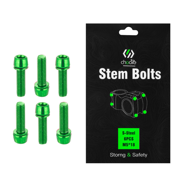 Bike Parts Steel MTB handlebar stem bolts colorful Bike stem riser rainbow bolts for cycling
