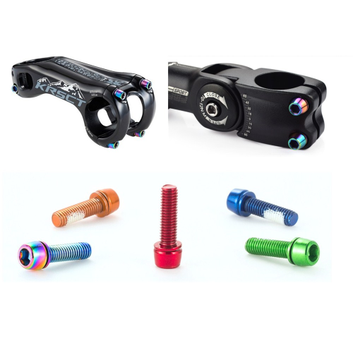 Bike Parts Steel MTB handlebar stem bolts colorful Bike stem riser rainbow bolts for cycling