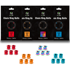 CNC 5 PCS Steel Double/Single Chainring Bolts M8×6.5mm Bicycle Chainring Bolt&Nut Set