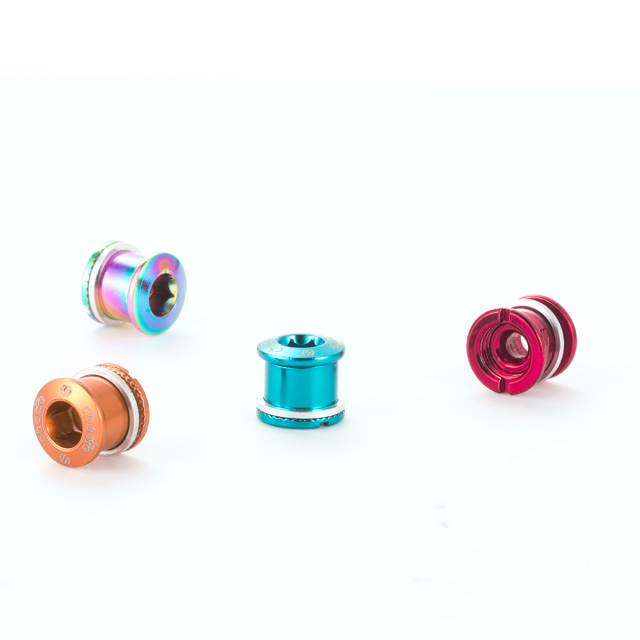 CNC 5 PCS Steel Double/Single Chainring Bolts M8×6.5mm Bicycle Chainring Bolt&Nut Set