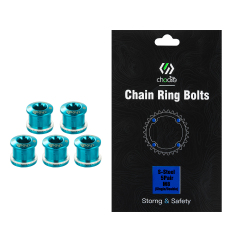 CNC 5 PCS Steel Double/Single Chainring Bolts M8×6.5mm Bicycle Chainring Bolt&Nut Set