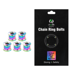 CNC 5 PCS Steel Double/Single Chainring Bolts M8×6.5mm Bicycle Chainring Bolt&Nut Set