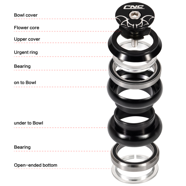 CNC Bike Headset，34mm 1-1/8" Bicycle Headset for Mountain Bike/MTB Road Bike.