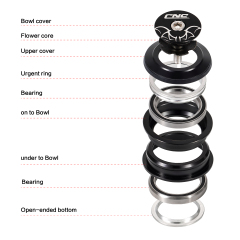 CNC 1-1/8" Bike Headset，44mm Bicycle Headset for Mountain Bike/MTB Road Bike