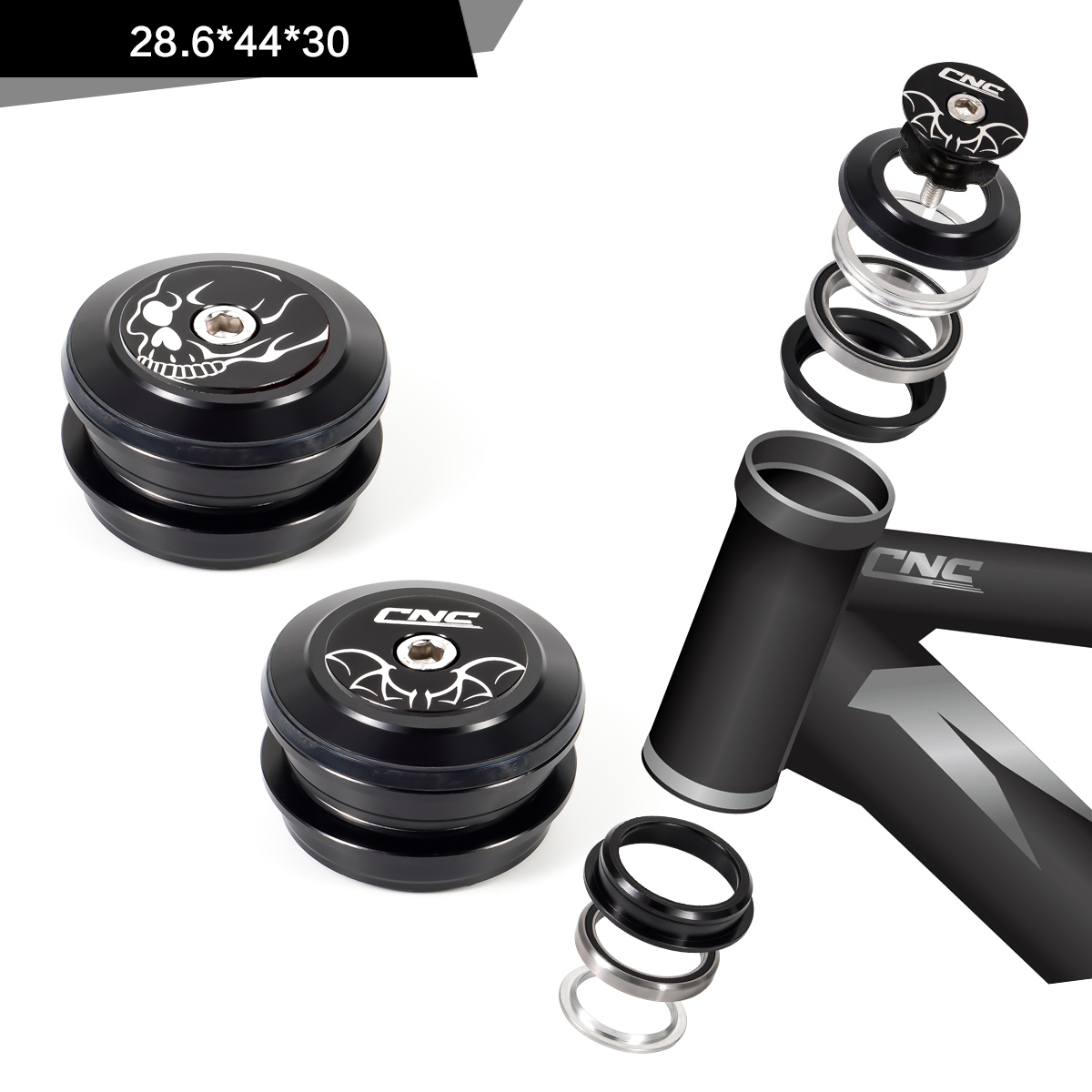 CNC 1-1/8" Bike Headset，44mm Bicycle Headset for Mountain Bike/MTB Road Bike