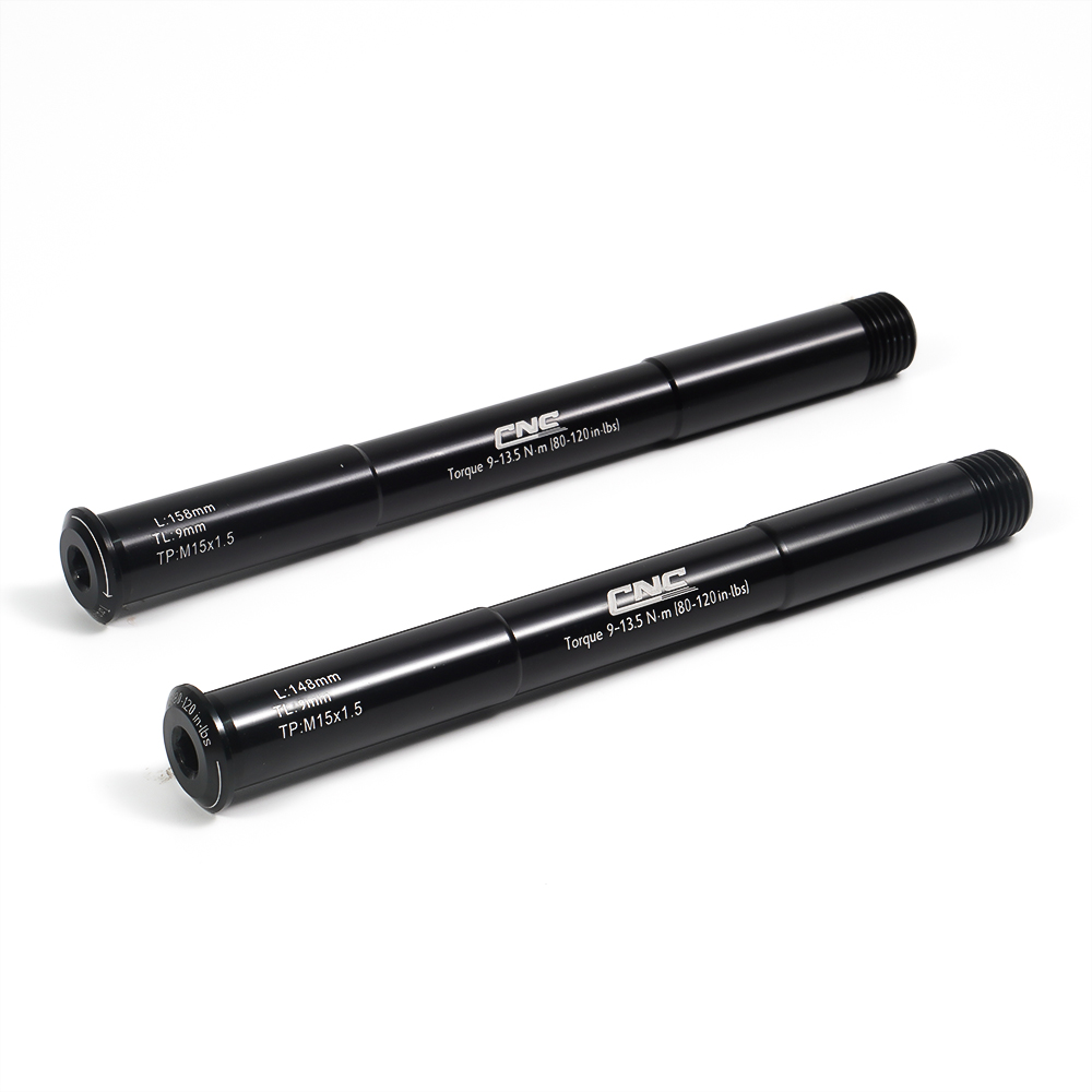 Bicycle Front Hub Thru Axle Boost 15x100mm for RockShox Fork Mountain Bike Fork Axle Skewer M15(P1.5) L148mm Hub Tube Shaft, Aluminum