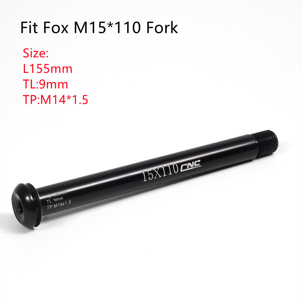 Bicycle Front Hub Thru Axle Boost 15x100mm Mountain Bike Fork Axle Skewer for Fox Fork SC32 34 36 M14(P1.5) L145mm Tube Shaft
