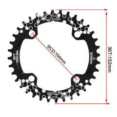 MTB Mountain bike 104BCD 30T 32T 34T 36T 38T crankset Tooth plate Parts 104BCD Round Narrow Wide Chain Ring