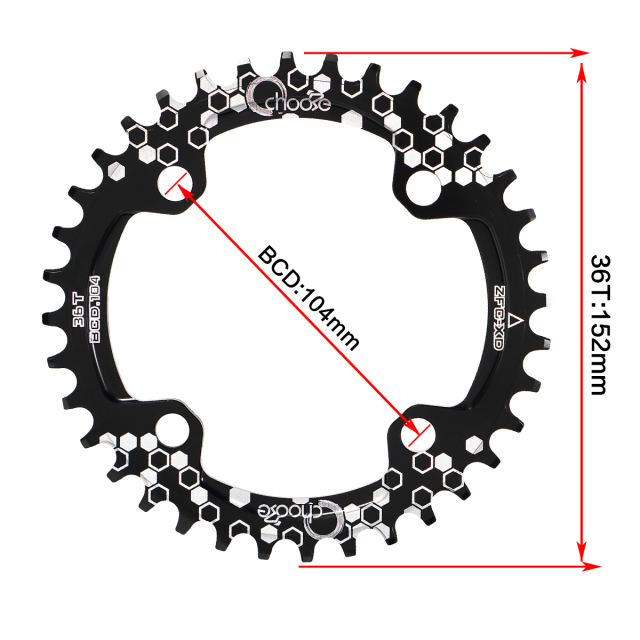MTB Mountain bike 104BCD 30T 32T 34T 36T 38T crankset Tooth plate Parts 104BCD Round Narrow Wide Chain Ring