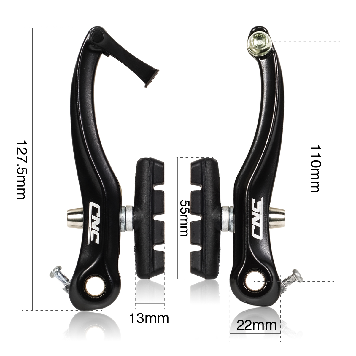 CNC Bike MTB Mountain Bicycle BMX Cruiser Linear Pull V Brake Caliper Set with Brake Pads Brake MTB Hydraulic Cantilever