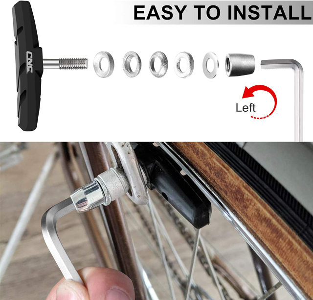 CNC 2 Pairs Bicycle V-Brake Pads, Bike Cantilever Pads 70mm V Brake Blocks Set