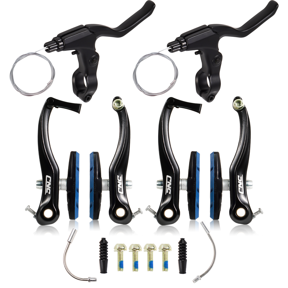 CNC Bike MTB Mountain Bicycle BMX Cruiser Linear Pull V Brake Caliper Set with Brake Pads Brake MTB Hydraulic Cantilever