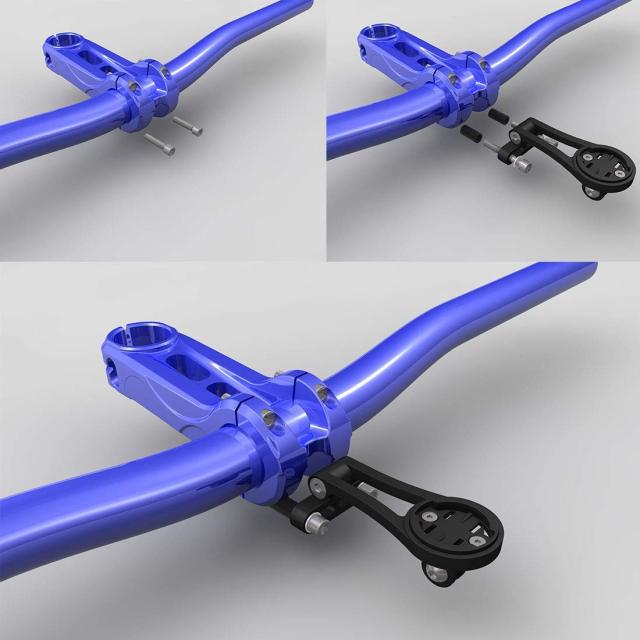 Out Front Bike Computer Combo Mount for Garmin Edge 130 200 500 510 520 800 810 820 1000 1030 Touring