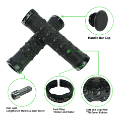 Bicycle Grips,Double Lock on Locking Bicycle Handlebar Grips Rubber Comfortable Bike Grips for Bicycle Mountain BMX