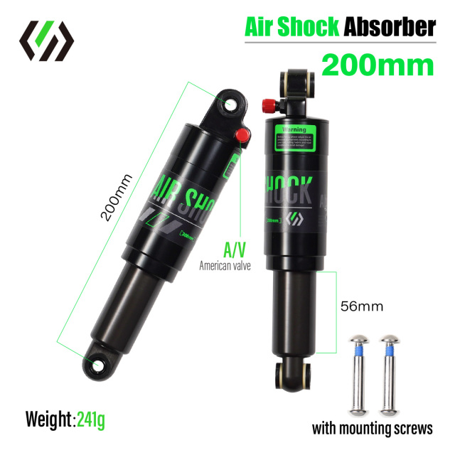 165/190/200mm MTB downhill bicycle coil rear shock absorber mountain bike air suspension manual riding accessories