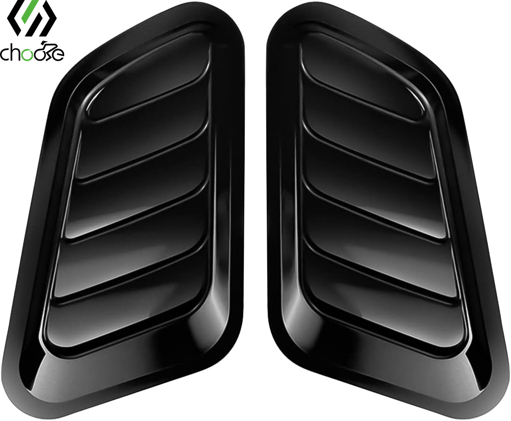 Chooee 2PCS Universal Hood Air Vents for Vehicle Hood Scoop, Bonnet Vent Hood Air Intake Trim Cover (Black)